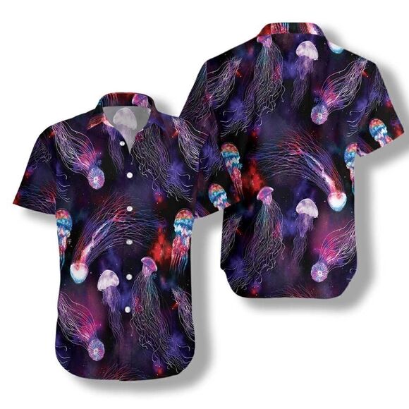 Vibrant Galaxy Print Button-Down Shirt - Size Large” Size Large” Preowned - Picture 3 of 5